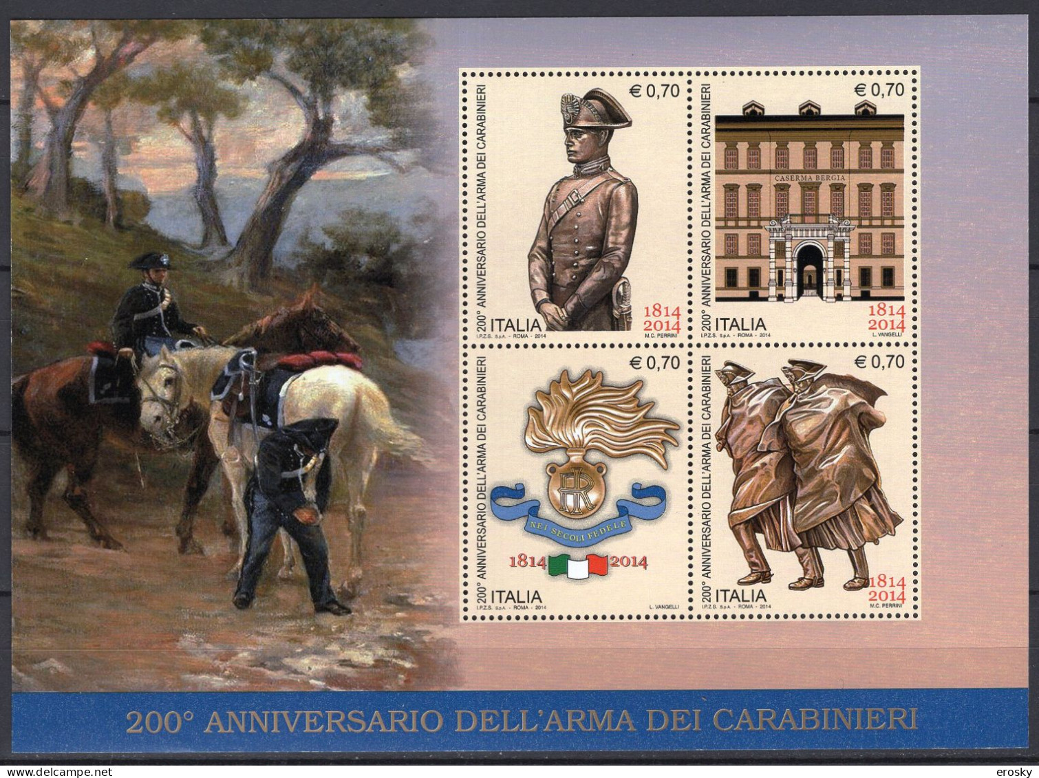 A1508 - ITALIA BF Unificato N°83 ** Carabinieri ( Registered Shipment Only ) - Blocs-feuillets