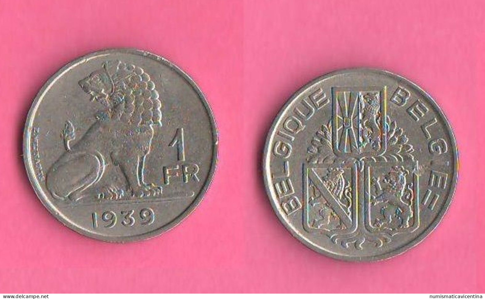 Belgique Belgie 1 Franc 1939 Belgium Belgio Typological Nickel Coin - 1 Franc