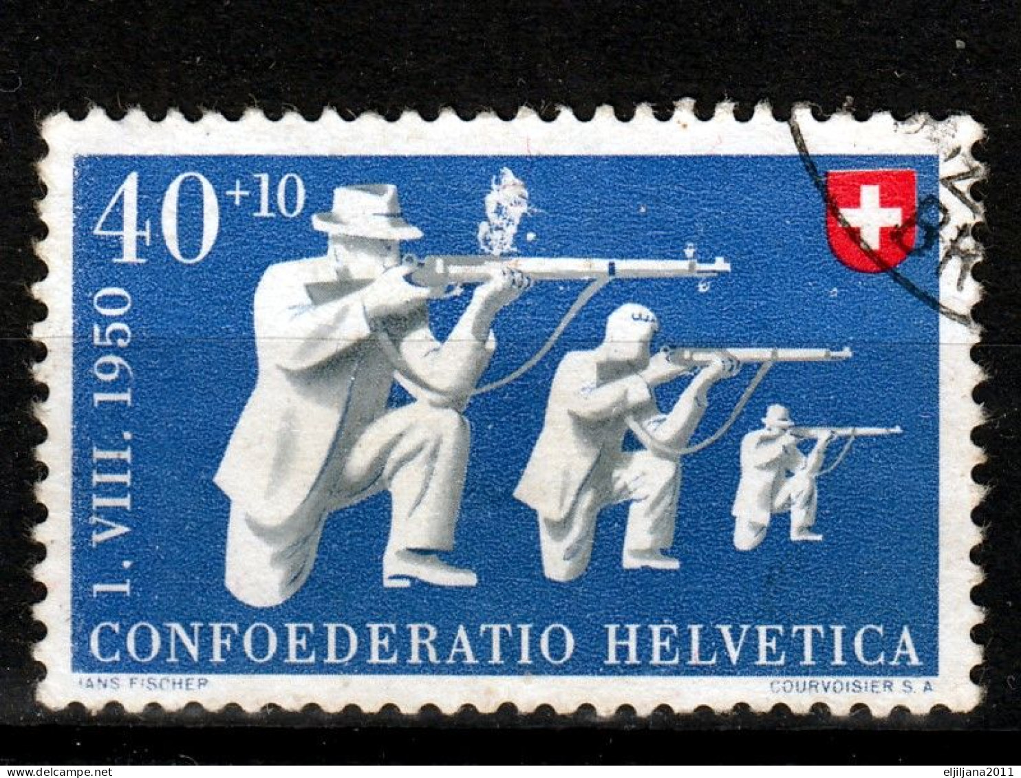 Switzerland / Helvetia / Schweiz / Suisse 1950 ⁕ Sport Shooting "Pro Patria" Sportschießen Mi.549 ⁕ 1v Used - Usados