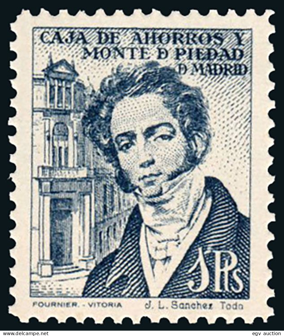Madrid - Viñetas - Años 40 - ** S/Cat - "1 Pts. Caja De Ahorros Y Monte De Piedad - Madrid" - Unused Stamps