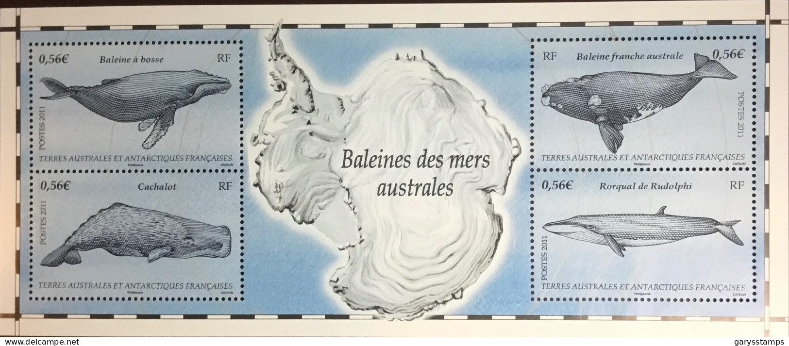 French Antarctic Territory TAAF 2011 Whales Sheetlet MNH - Ballenas