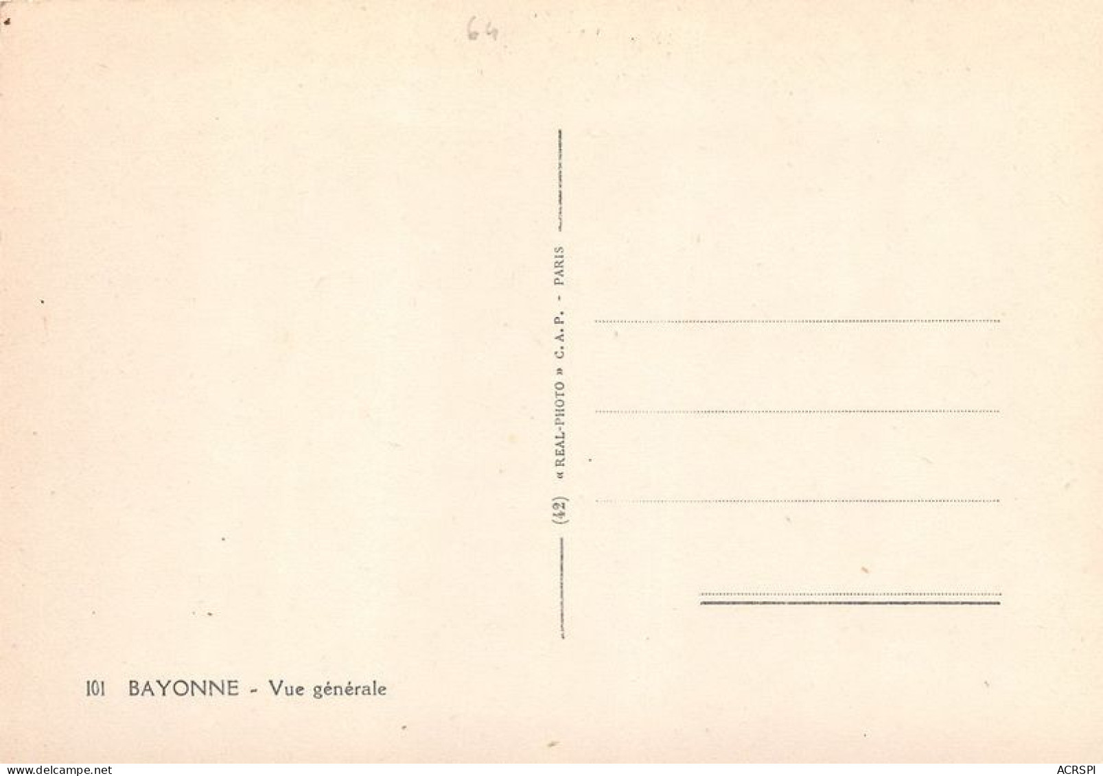 BAYONNE Vue Generale 21(scan Recto-verso) MA1819 - Bayonne