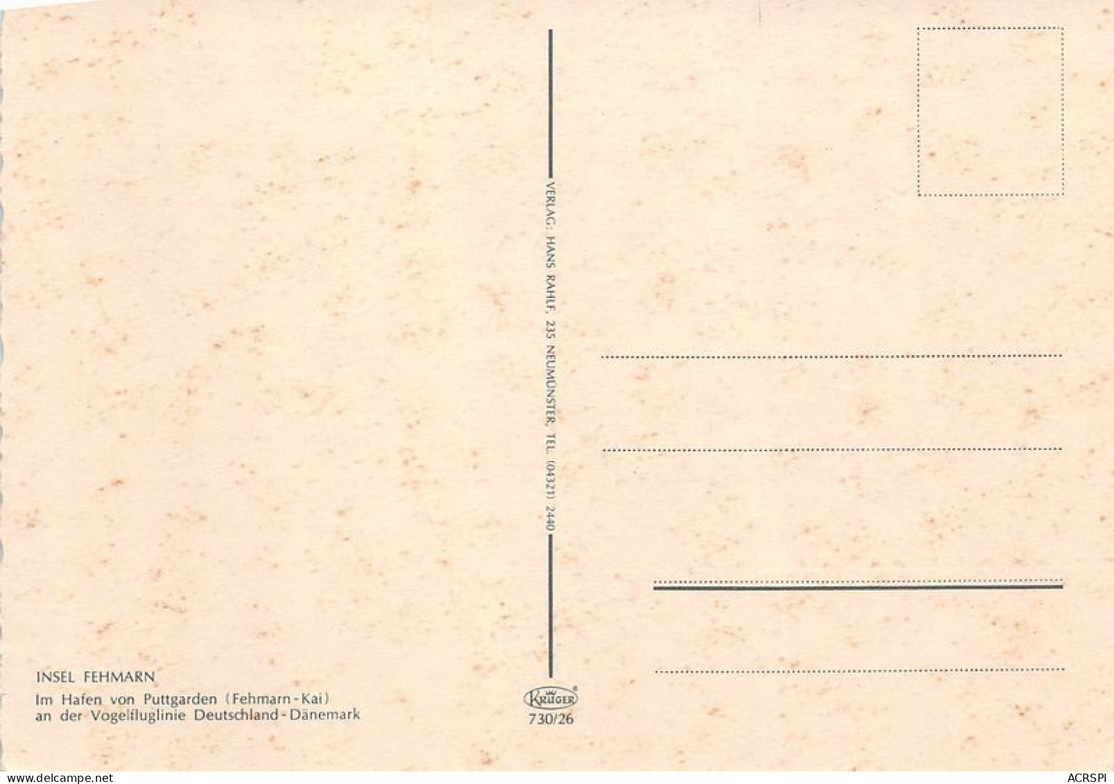 INSEL FEHMARN Im Hafen Von Puttgarden 16(scan Recto-verso) MA1817 - Dänemark