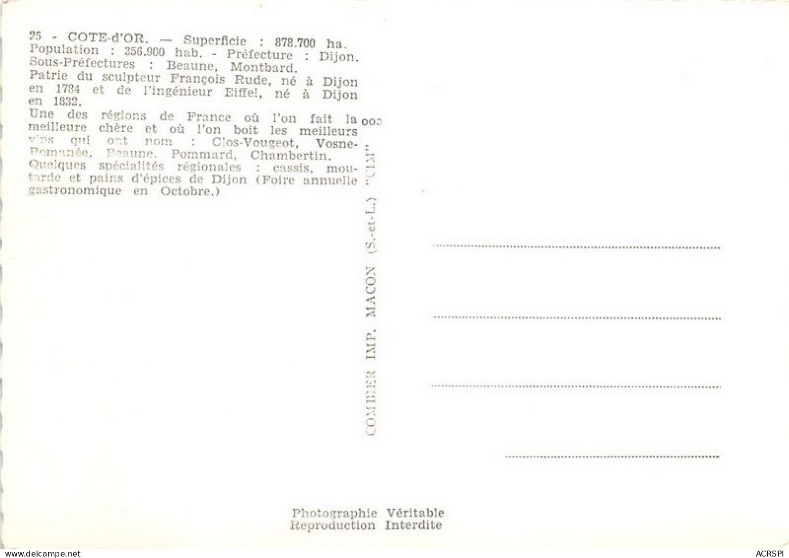 Cote D Or Superficie 878 700 Ha Population 356900 Hab 18(scan Recto-verso) MA1805 - Auxonne