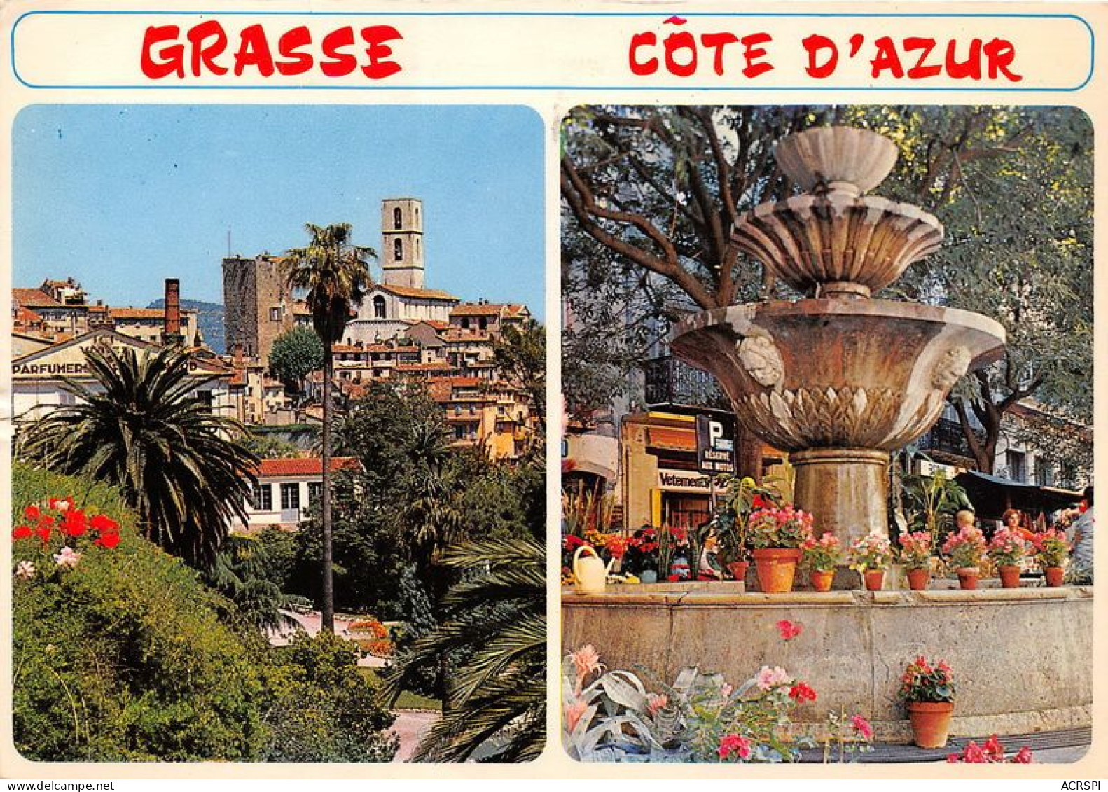 GRASSE La Vieille Ville Et Sa Cathedrale La Fontaine De La Place Aux Aires 17(scan Recto-verso) MA1837 - Grasse