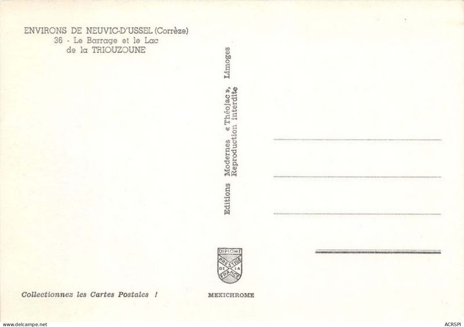 ENVIRONS DE NEUVIC D USSEL Le Barrage Et Le Lac De La Triouzoune 12(scan Recto-verso) MA1835 - Ussel