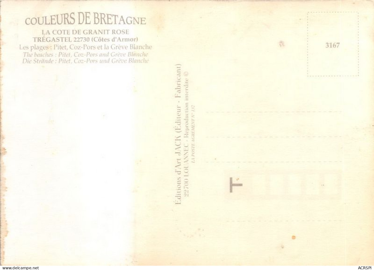 TREGASTEL Les Plages Pitet Coz Pors Et La Greve Blanche 13(scan Recto-verso) MA1824 - Trégastel