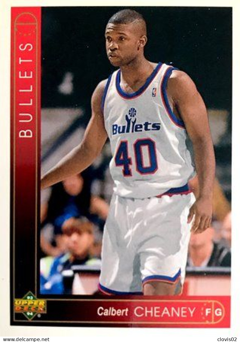 354 Calbert Cheaney - Washington Bullets - Carte Upper Deck NBA 1993 - Andere & Zonder Classificatie