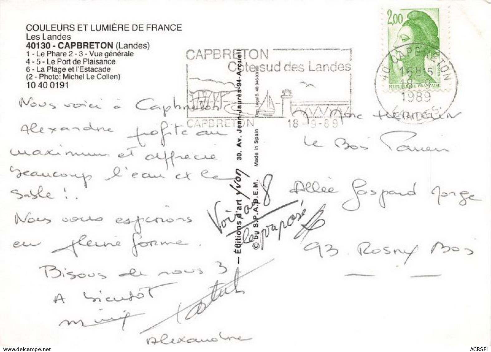 CAPBRETON Le Phare Vue Generale Le Port De Plaisance 4(scan Recto-verso) MA1854 - Capbreton