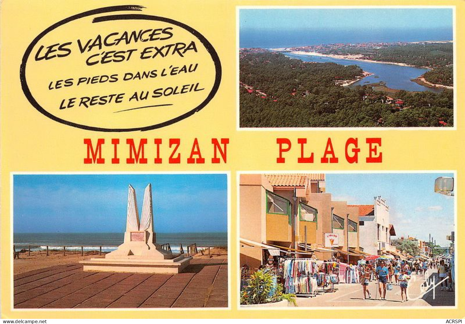 MIMIZAN PLAGE Vue Generale Le Courant Le Front De Mer Le Centre Ville 14(scan Recto-verso) MA1854 - Mimizan Plage