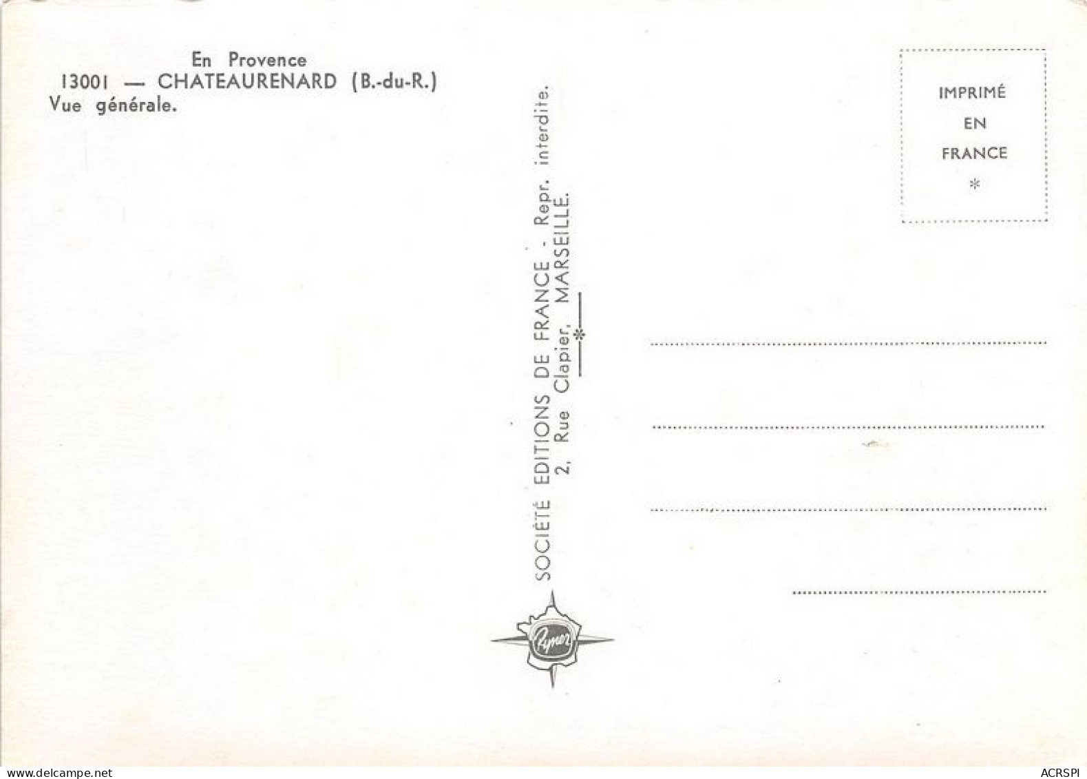 CHATEAURENARD Vue Generale 8(scan Recto-verso) MA1852 - Chateaurenard