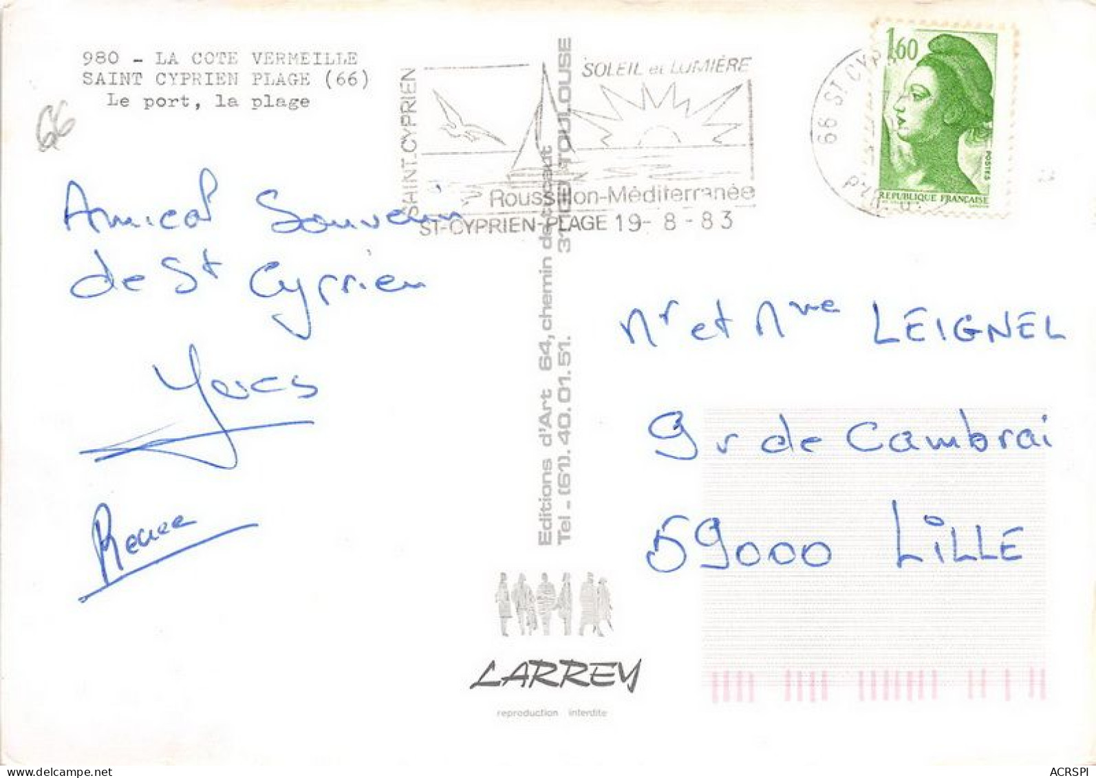 SAINT CYPRIEN PLAGE Le Port La Plage 26(scan Recto-verso) MA1876 - Saint Cyprien
