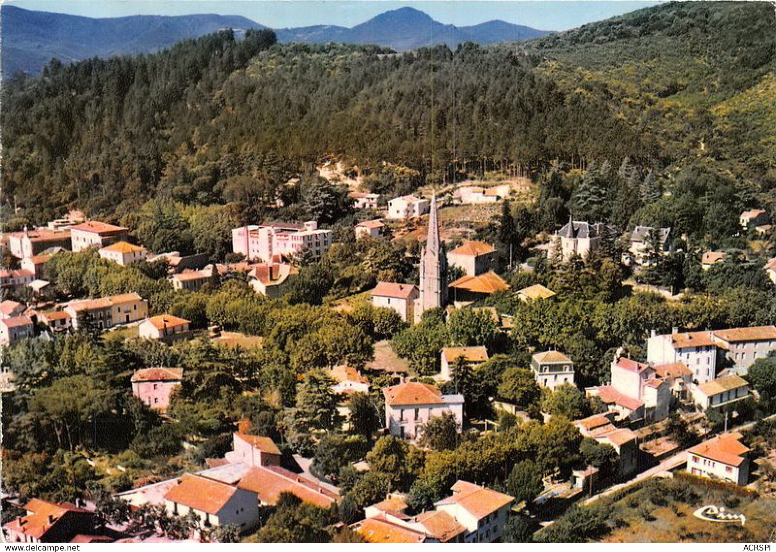 LAMALOU LES BAINS Vue Generale Aerienne Du Centre Ville 7(scan Recto-verso) MA1873 - Lamalou Les Bains