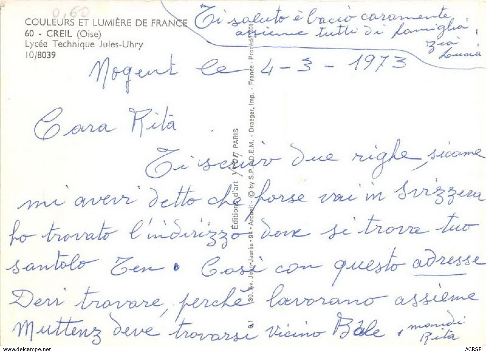 CREIL Lycee Technique Jules Uhry 17(scan Recto-verso) MA1870 - Creil