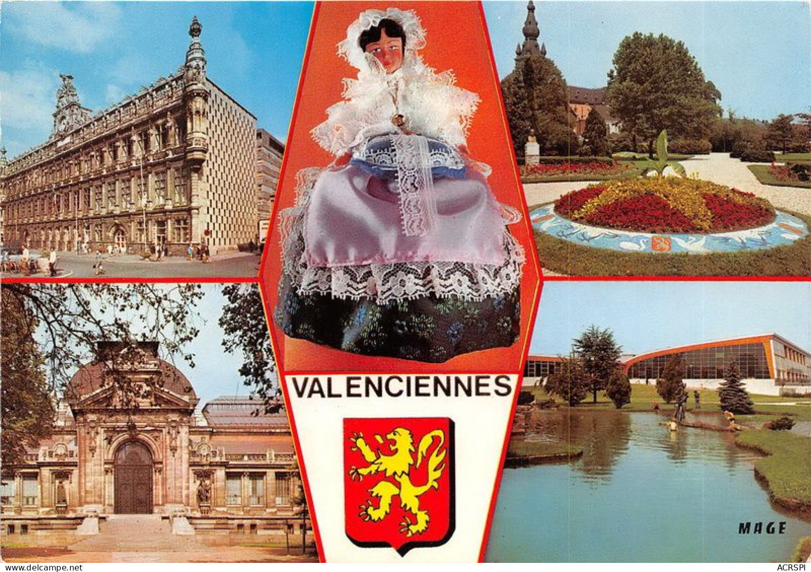 VALENCIENNES Hotel De Ville Eglise St Michel Vue Du Parc Musee Piscine Vue Du Parc 3(scan Recto-verso) MA1869 - Valenciennes