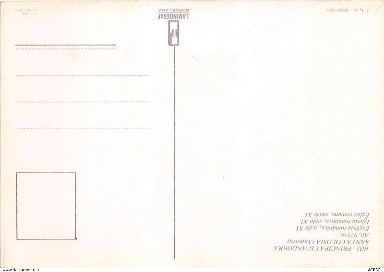 PRINCIPAUTE D ANDORRA SANTACOLOMA Eglise Romane 8(scan Recto-verso) MA1899 - Andorra