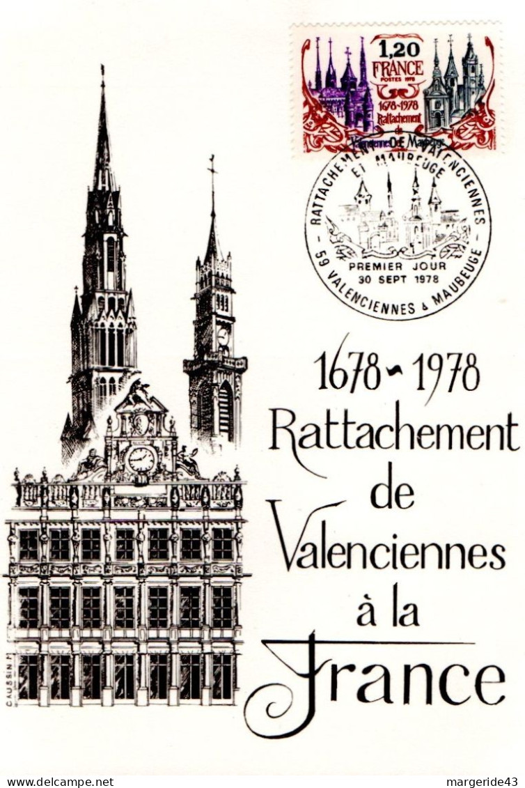 CARTE MAXIMUM 1978 RATTACHEMENT DE VALENCIENNES - 1970-1979