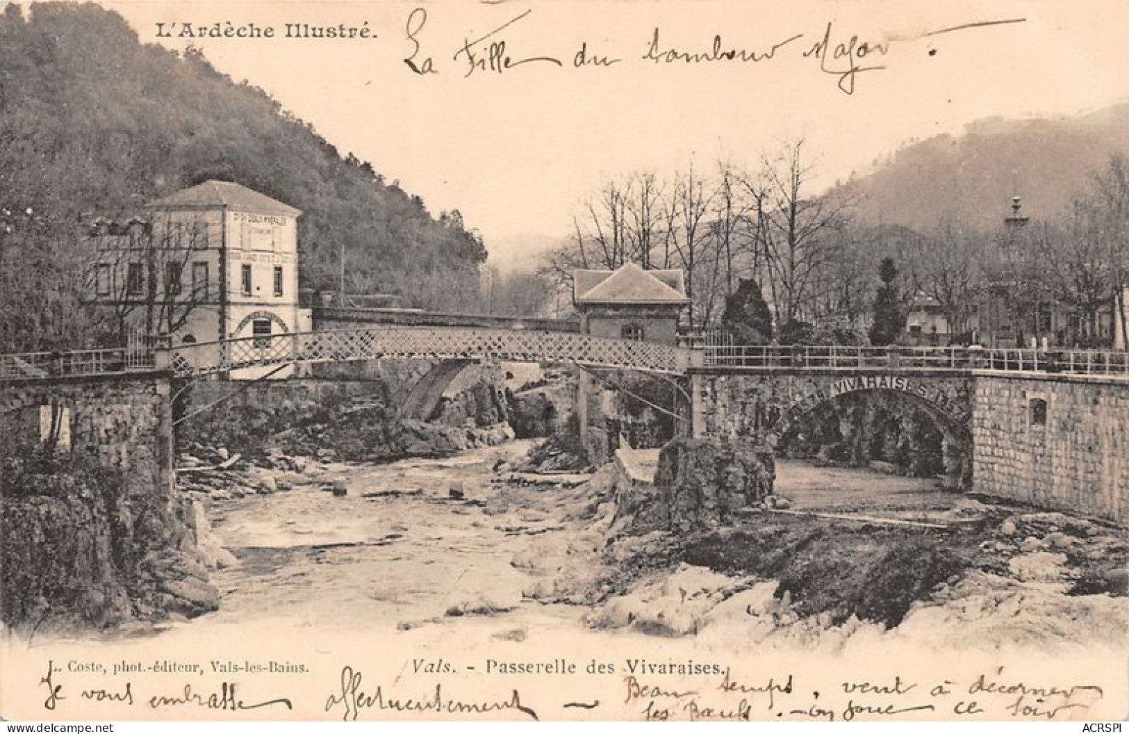 VALS Passerelle Des Vivaraises 7(scan Recto-verso) MA1891 - Vals Les Bains