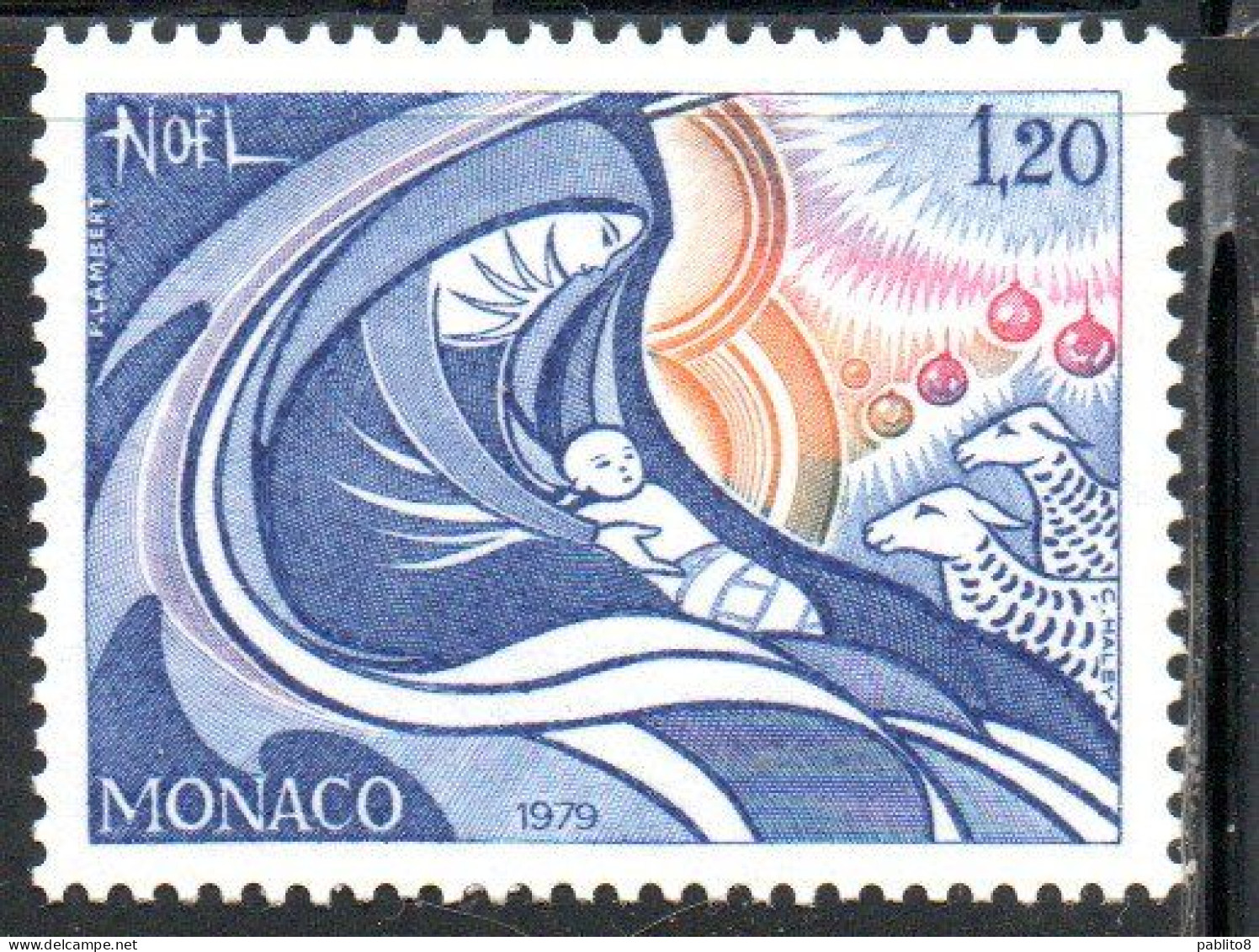 MONACO 1979 CHRISTMAS NOEL WEIHNACHTEN NATALE NAVIDAD 1.20fr MNH - Unused Stamps