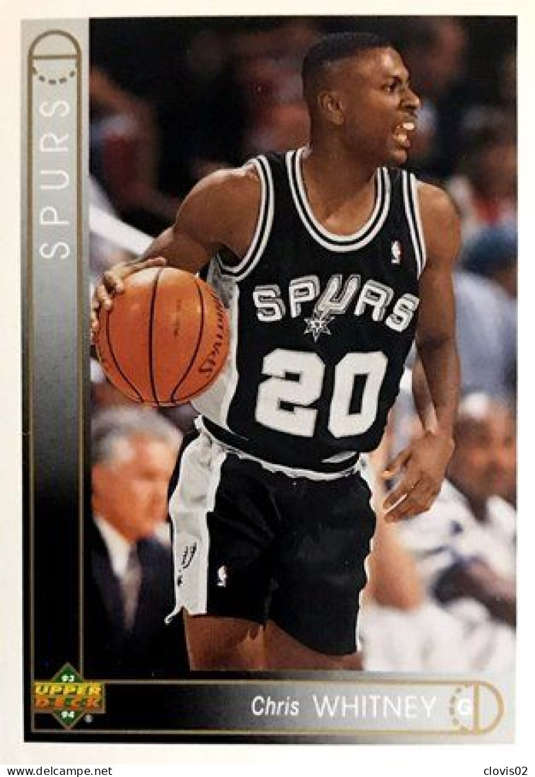 371 Chris Whitney - San Antonio Spurs - Carte Upper Deck NBA 1993 - Otros & Sin Clasificación