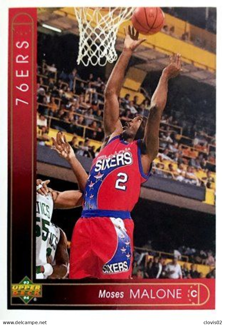 372 Moses Malone - Philadelphia 76ers - Carte Upper Deck NBA 1993 - Autres & Non Classés