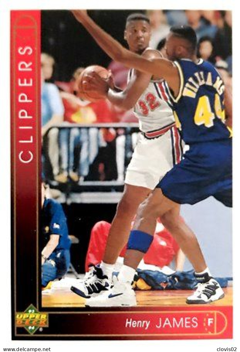 377 Henry James - Los Angeles Clippers - Carte Upper Deck NBA 1993 - Andere & Zonder Classificatie