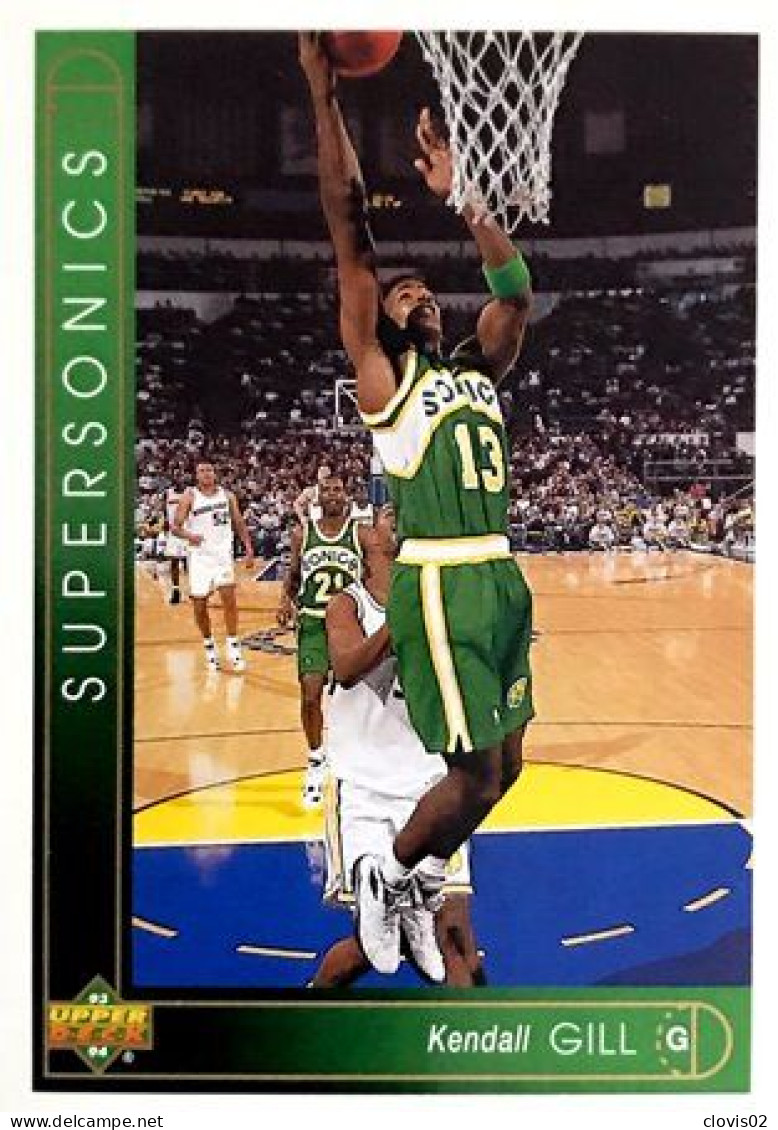 384 Kendall Gill - Seattle SuperSonics - Carte Upper Deck NBA 1993 - Sonstige & Ohne Zuordnung