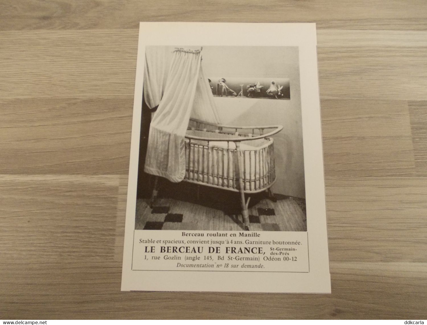 Reclame Advertentie Uit Oud Tijdschrift 1957 - Berceau Roulant En Manille - Le Berceau De France à St-Germain-des-Prés - Publicités