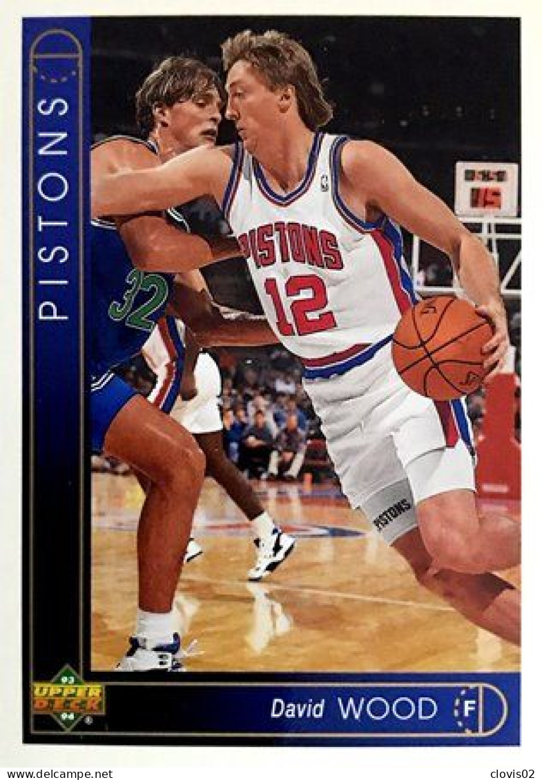 385 David Wood - Detroit Pistons - Carte Upper Deck NBA 1993 - Other & Unclassified