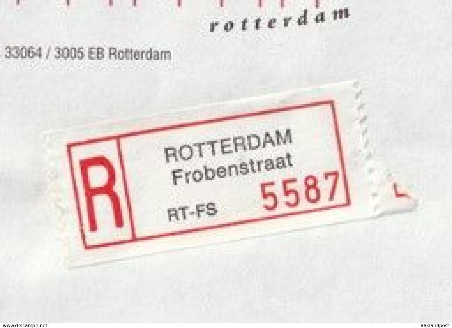 NL Aangetekend R Rotterdam-Frobenstraat Woningsttichting De Combinatie Rotterdam 5/8/1996 - Postal History