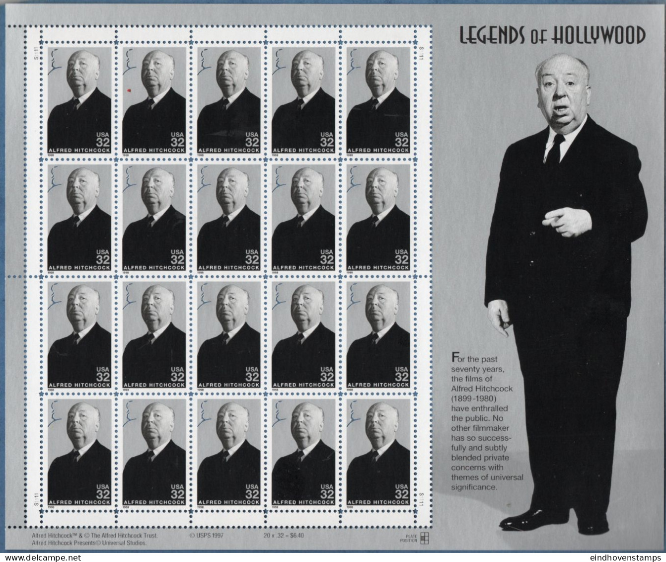 USA 1998 Alfred Hitchock MNH - Cinema