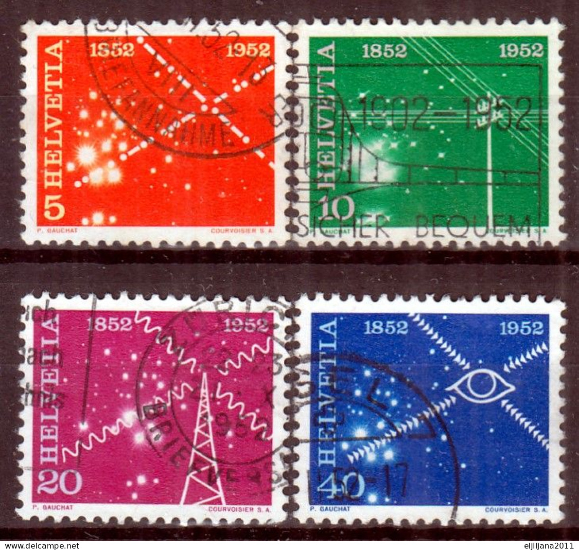 Switzerland / Helvetia / Schweiz / Suisse 1952 ⁕ Telecommunications Mi.566-569 ⁕ 4v Used - Gebraucht