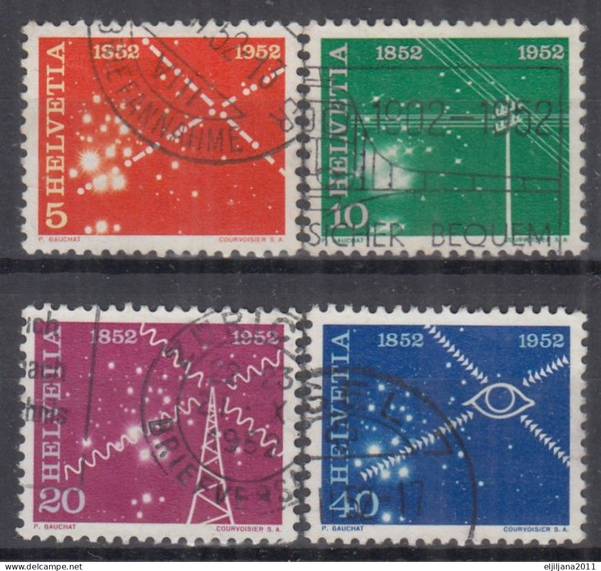 Switzerland / Helvetia / Schweiz / Suisse 1952 ⁕ Telecommunications Mi.566-569 ⁕ 4v Used - Usati