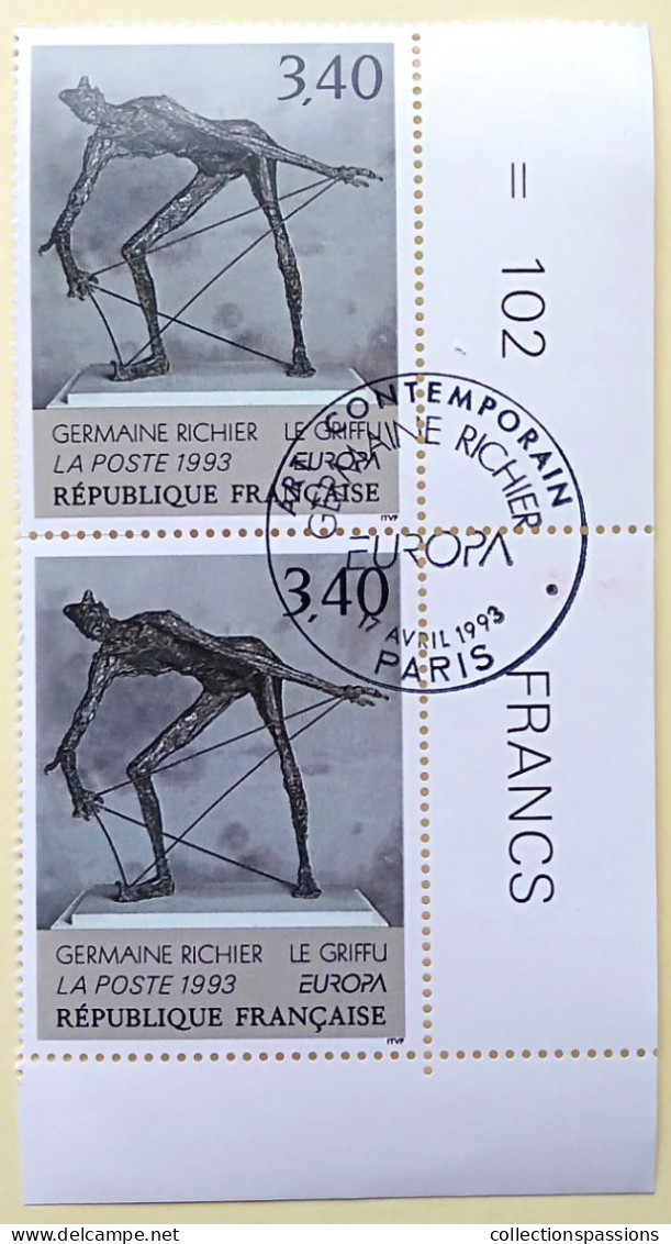 - N° 2798. Paire En Coin De Feuille. Art Contemporain. Oblitéré Premier Jour - - Used Stamps