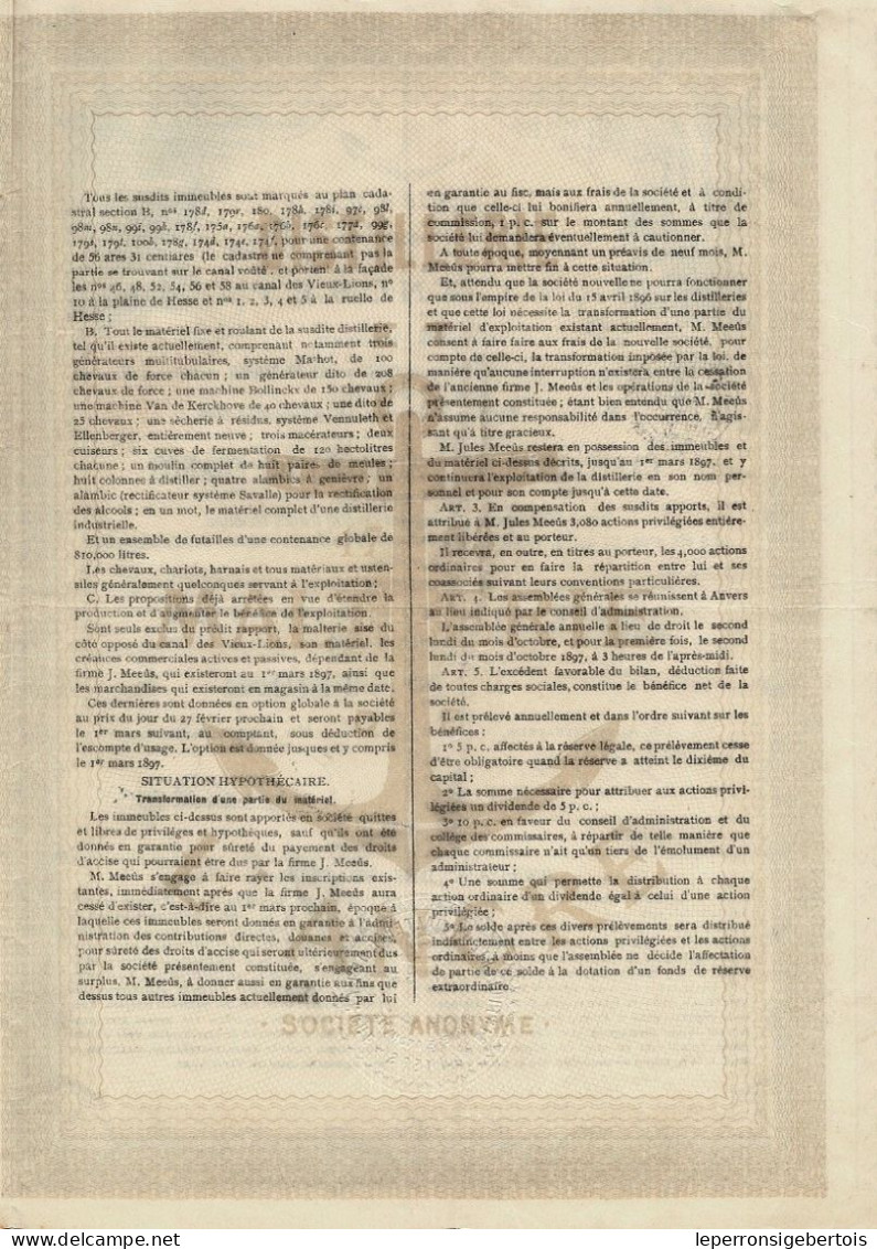 Titre De 1896 - Distillerie & Malterie De L'Ancre - Déco - - Industrie