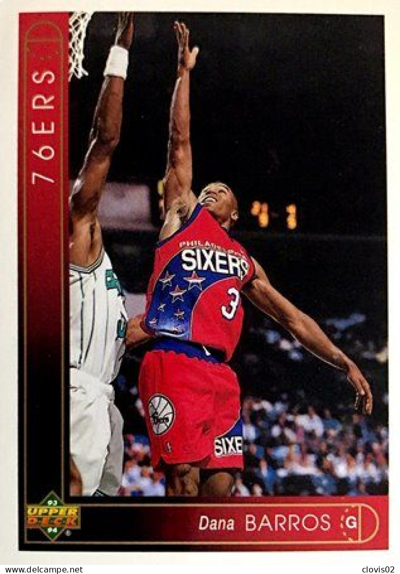 404 Dana Barros - Philadelphia 76ers - Carte Upper Deck NBA 1993 - Sonstige & Ohne Zuordnung