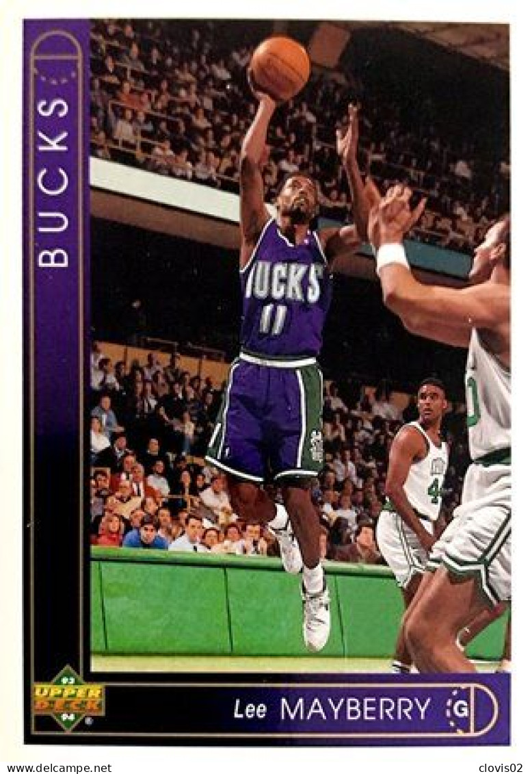 407 Lee Mayberry - Milwaukee Bucks - Carte Upper Deck NBA 1993 - Autres & Non Classés