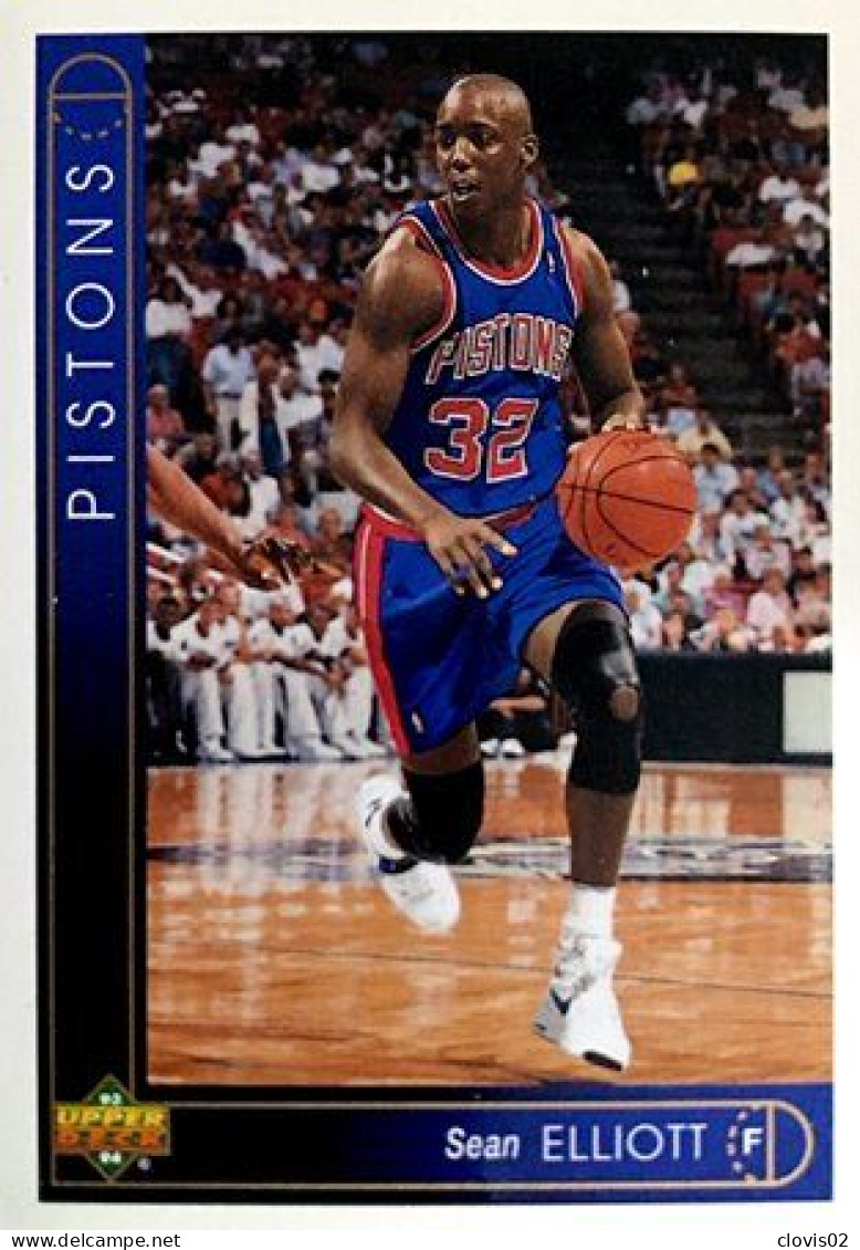 416 Sean Elliott - Detroit Pistons - Carte Upper Deck NBA 1993 - Sonstige & Ohne Zuordnung