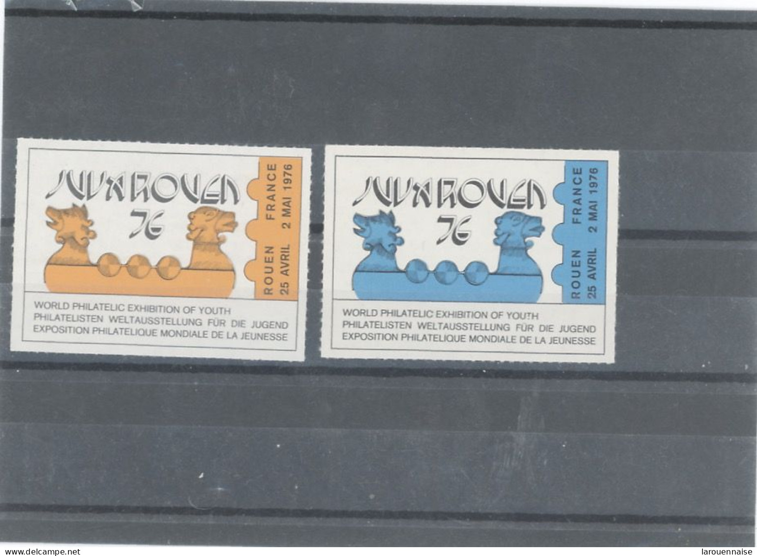 FRANCE - VIGNETTE EXPO N° 22 -1976- JUVAROUEN - 2 COULEURS - Filatelistische Tentoonstellingen