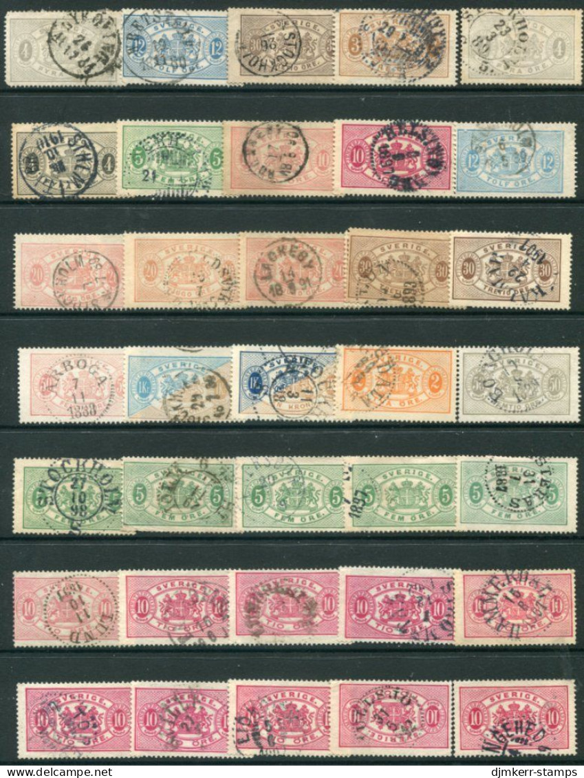 SWEDEN 1874-93 Official,  Accumulation Of 72 Used Stamps. - Servizio