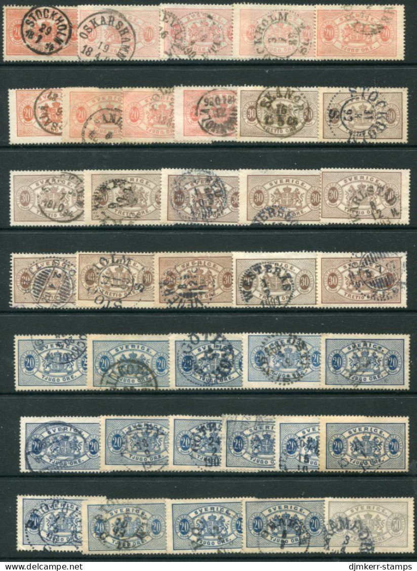 SWEDEN 1874-93 Official,  Accumulation Of 72 Used Stamps. - Dienstzegels