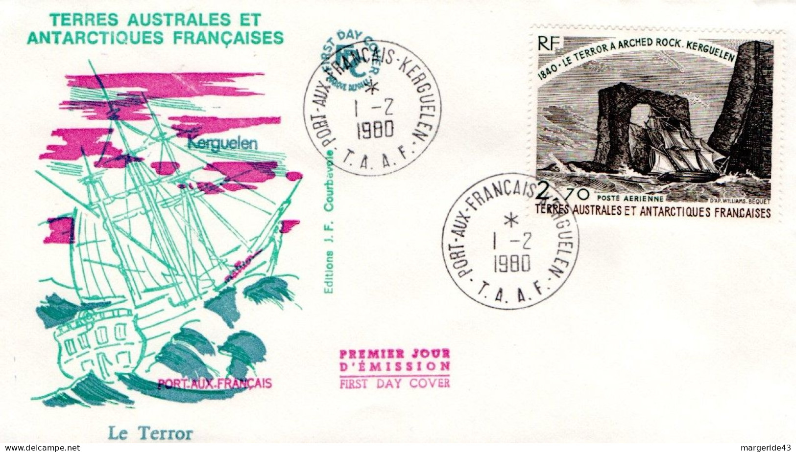 TAAF FDC 1980 VOILIER LE TERROR - FDC