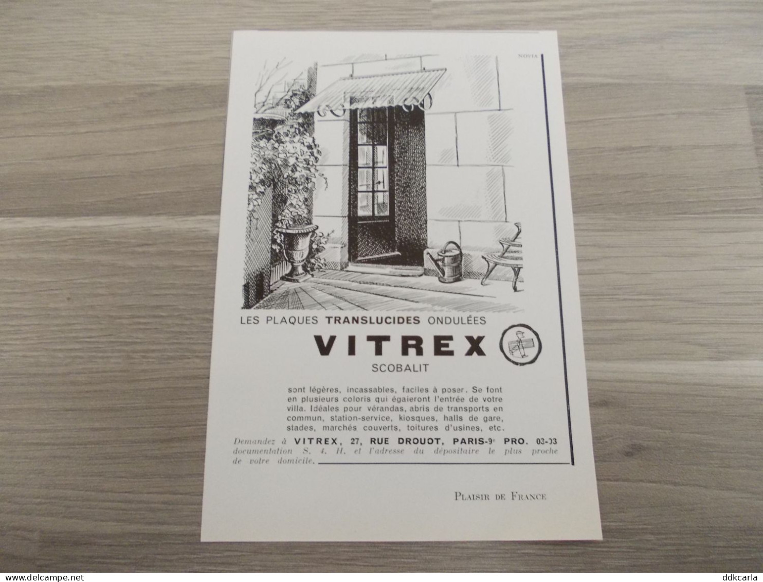 Reclame Advertentie Uit Oud Tijdschrift 1957 - Les Plaques Translucides Ondulées VITREX Scobalit - Publicités