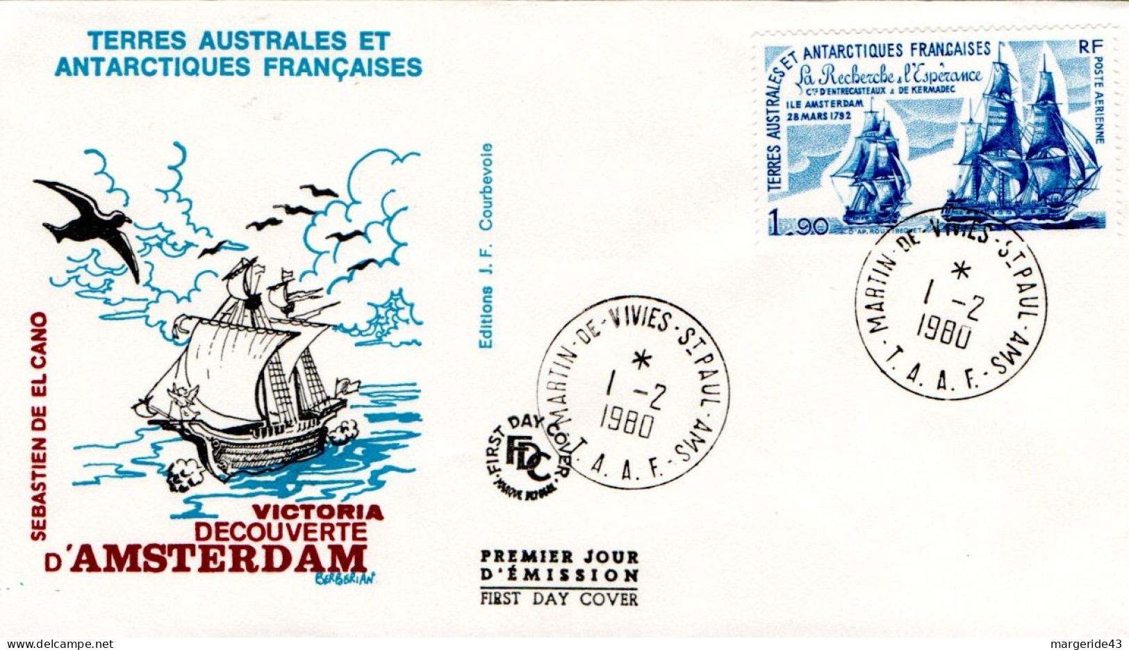 TAAF FDC 1980 NAVIRES DES EXPLORATEURS - FDC