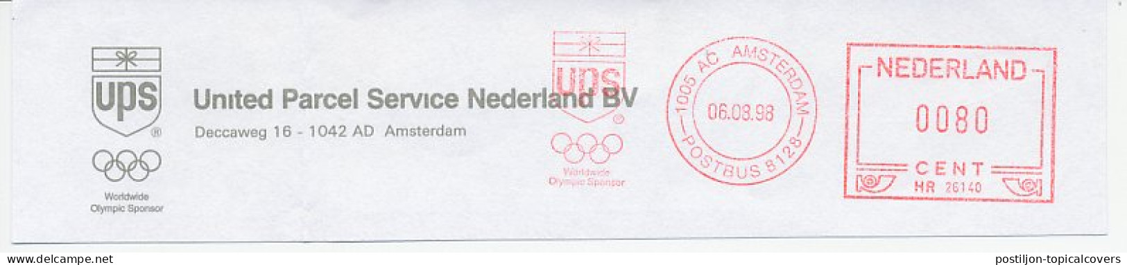 Meter Top Cut Netherlands 1998 UPS United Parcel Service - Worldwide Olympic Sponsor - Autres & Non Classés
