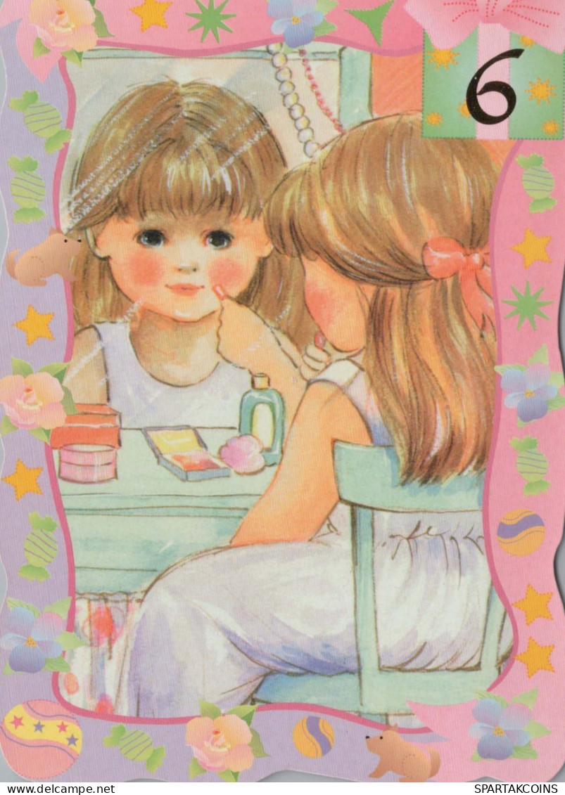 HAPPY BIRTHDAY 6 Year Old GIRL CHILDREN Vintage Postal CPSM #PBT814.GB - Birthday