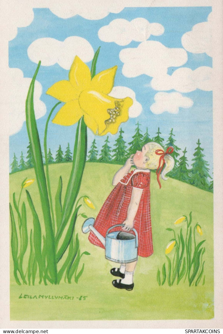 EASTER CHILDREN Vintage Postcard CPSM #PBO236.GB - Pasqua