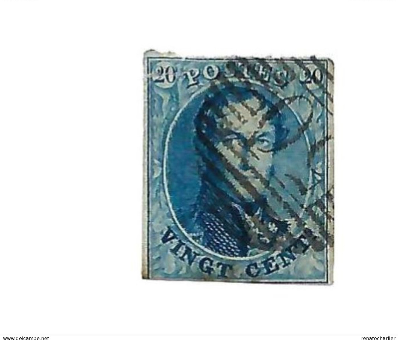 Oblitération "50" Sur 20 Centimes. - 1851-1857 Medaillen (6/8)