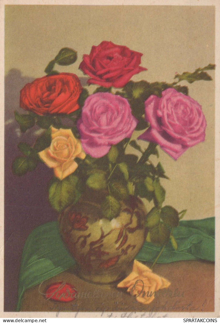 FLOWERS Vintage Postcard CPSM #PAS589.GB - Blumen