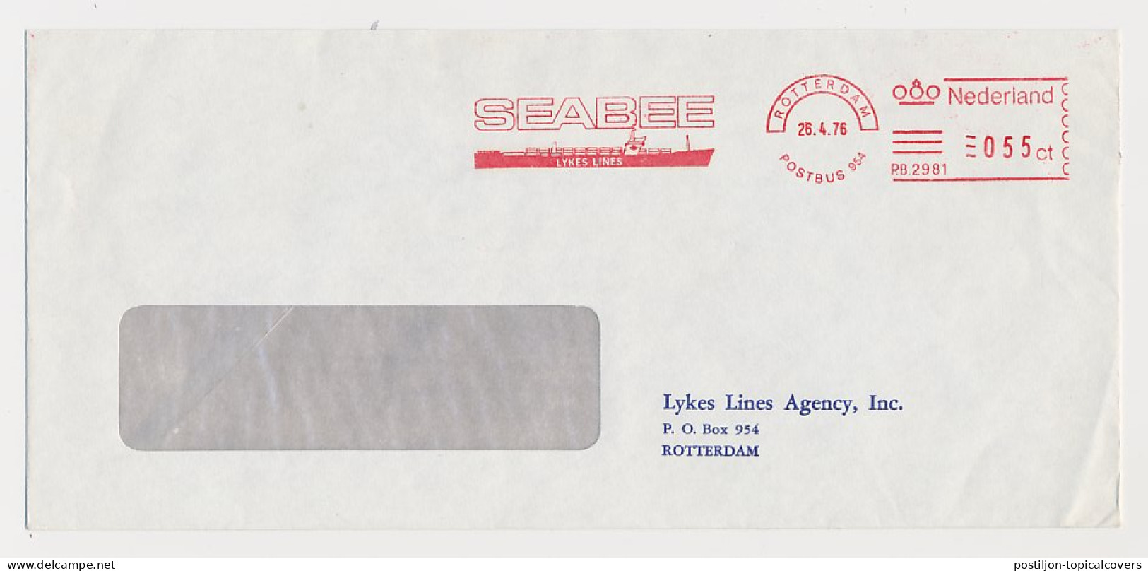 Meter Cover Netherlands 1976 Seabee - Likes Lines Agency - Boten